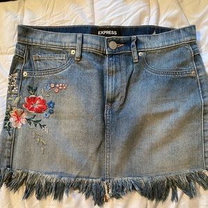 Express denim mini skirt